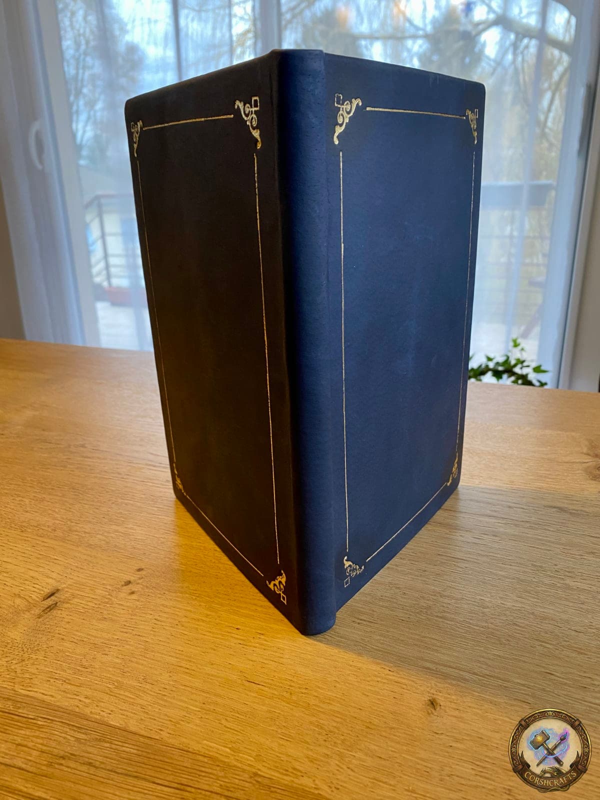 Carnet relié cuir bleu